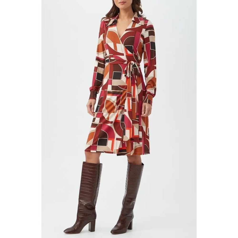 Trina Turk Makeba Long Sleeve Wrap Dress M‎